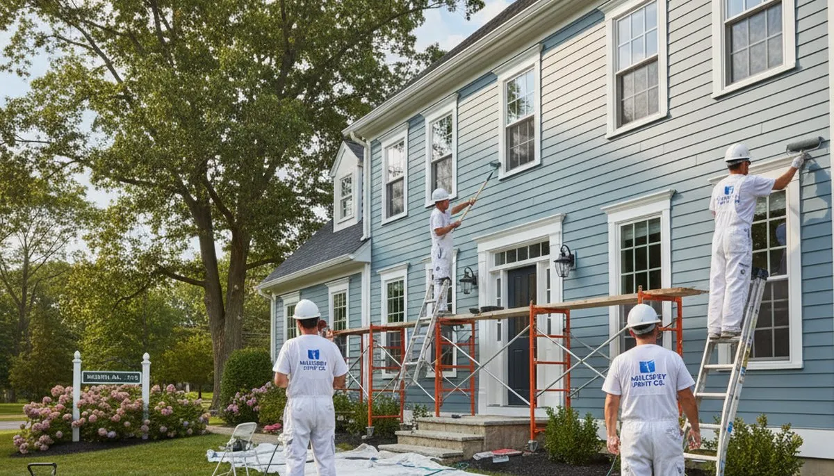 House painting contractor in Worcester, MA providing professional interior and exterior painting services