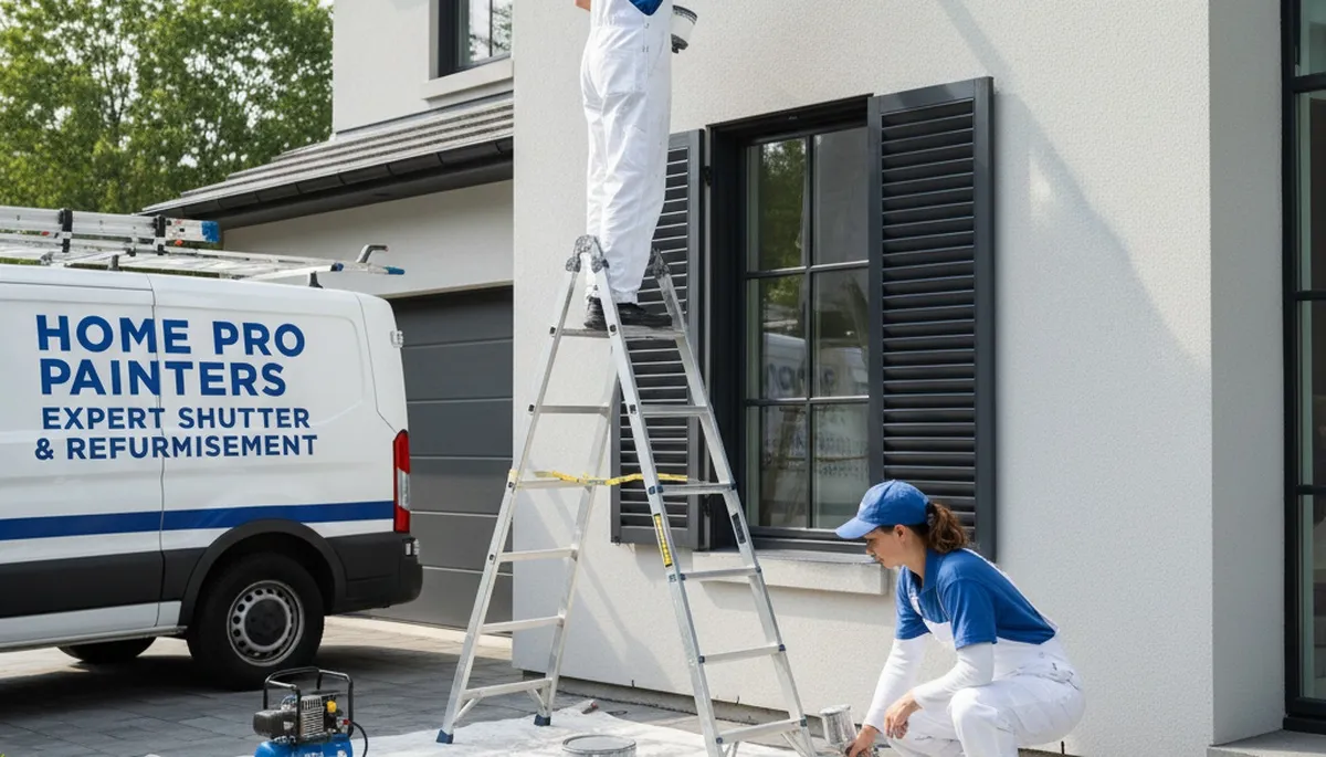 Professional shutter painting on historic home exterior in Worcester, MA by expert painters